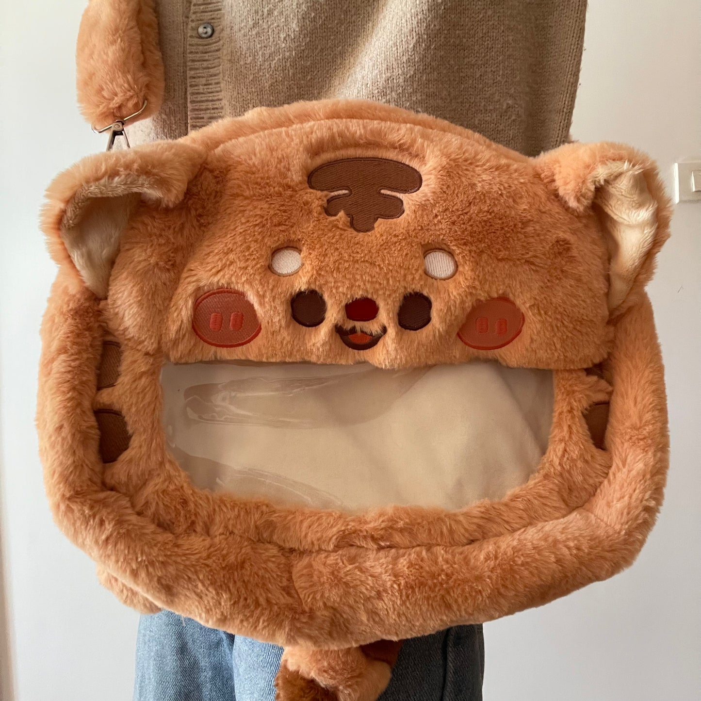 In stock 8" 20cm little white plush bag